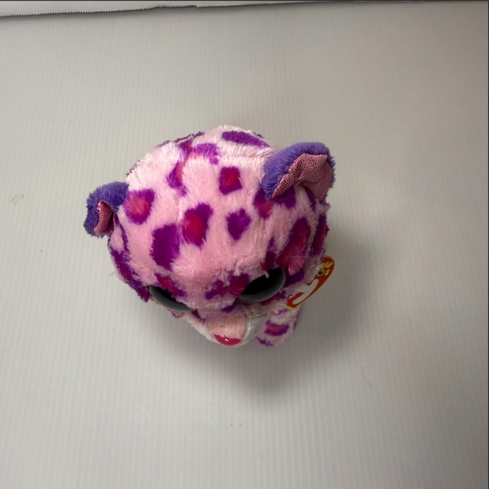 GLAMOUR the PINK PURPLE LEOPARD - Ty 6" Beanie Boos - NEW with TAGS Glitter Eyes - Picture 2 of 6